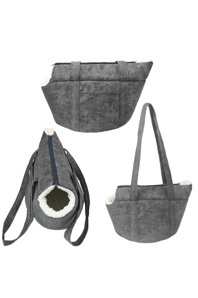 Milano Cat & Dog Shoulder Carrying Bag, Pet Shoulder Travel Bag - Grey - 2