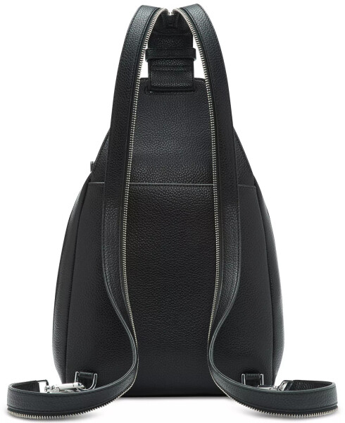 Millie Convertible Leather Sling Bag, Backpack Black/silver - 4