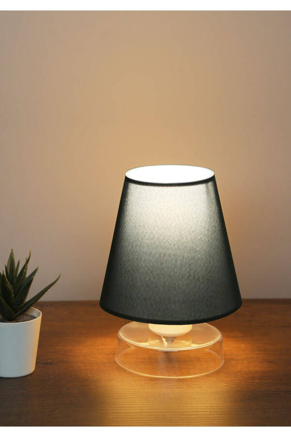 Mini Black Fabric Shade Table Lamp Ayd-3661 - 1