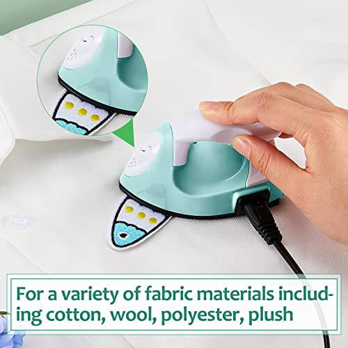 Mini Craft Iron Mini Heat Press Mini Iron Portable Handy Heat Press Small Iron with Charging Base Accessories for Fuse Beads Patch DIY Shoes T-shirts Heat Transfer Vinyl Projects(Mint Green) - 6