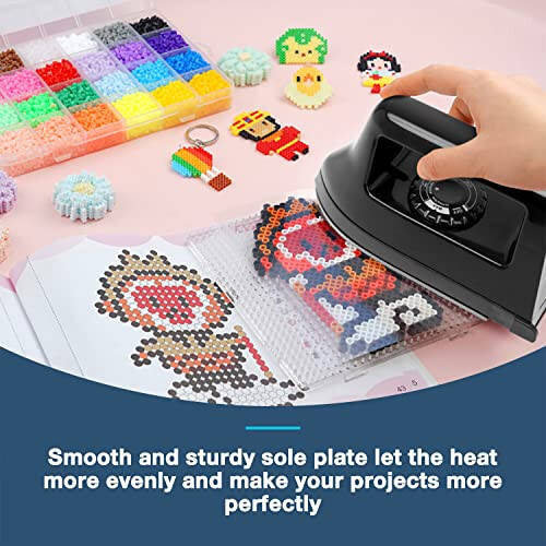 Mini Crafts Iron Handy Heat Press Machine Kit Portable with PVC Doormat for Heat Transfer, Charging Base Accessories for DIY T-Shirt Shoe Bag Vinyl Projects - 4