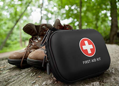 Mini First Aid Kit, 100 Pieces Water-Resistant Hard Shell Small Case - Perfect for Travel, Outdoor, Home, Office, Camping, Hiking, Car (Black) - 7