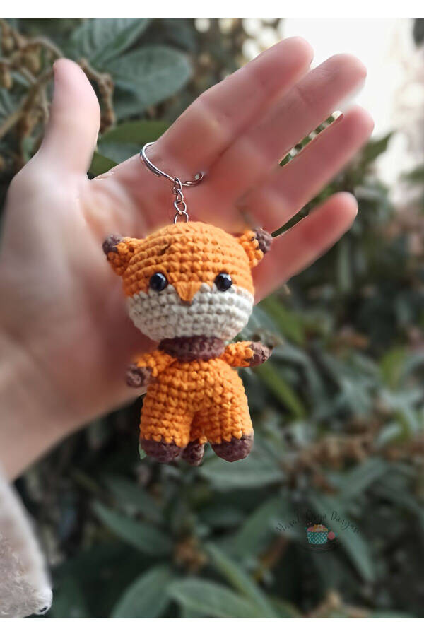 Mini Fox Aigurumi Keychain (7 Cm) Made with Natural & Antibacterial Yarns - 7