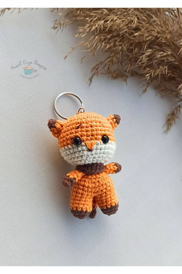 Mini Fox Aigurumi Keychain (7 Cm) Made with Natural & Antibacterial Yarns - 10