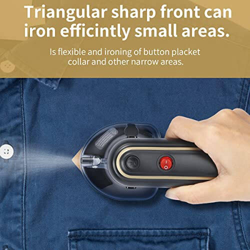 Mini Iron Travel Iron Clothes Iron with Nonstick Soleplate Portable Iron Steamer with Water Tank,Lightweight Mini Iron for Clothes with Spray Mist Buttons - 5