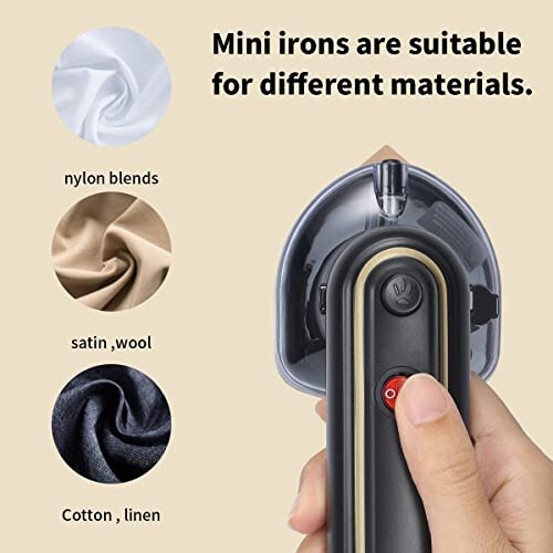 Mini Iron Travel Iron Clothes Iron with Nonstick Soleplate Portable Iron Steamer with Water Tank,Lightweight Mini Iron for Clothes with Spray Mist Buttons - 7