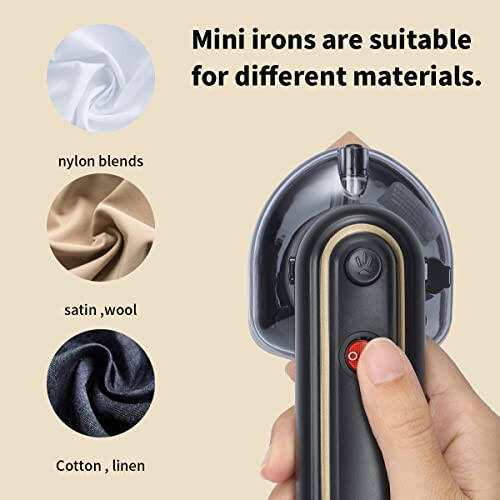 Mini Iron Travel Iron Clothes Iron with Nonstick Soleplate Portable Iron Steamer with Water Tank,Lightweight Mini Iron for Clothes with Spray Mist Buttons - 7