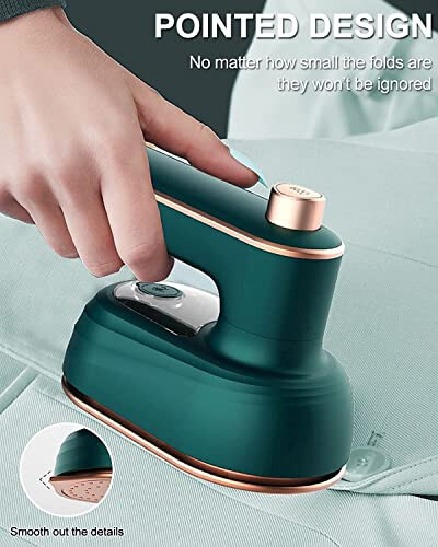 Mini Ironing Machine Handheld Can Be Rotated 180 Degrees, Travel Iron for Clothes, Professional Household Fast Heating Wired Small Electric Iron, Portable Heat Press Clothing Iron Machine (Green) - 5