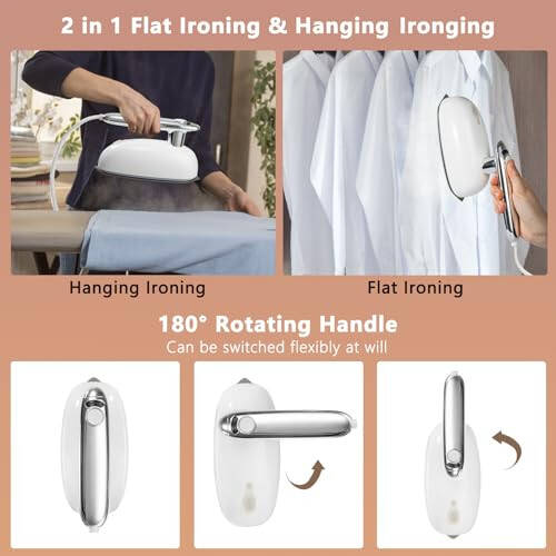 Mini Steam Iron for Clothes, Travel Steamer for Clothes Portable Steamer Travel Iron, Micro Steam Iron Mini Handheld Steamer Support Dry And Wet Ironing for Home Travel - 2