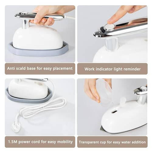 Mini Steam Iron for Clothes, Travel Steamer for Clothes Portable Steamer Travel Iron, Micro Steam Iron Mini Handheld Steamer Support Dry And Wet Ironing for Home Travel - 7