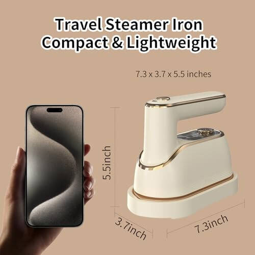 Mini Travel Steamer 1200W Portable Travel Steamer Iron for Clothes, Compact and Light Weight, Remove Wrinkle, 150ML Capacity, Small Steam Iron for Travel College Office Home Dorm(110-120V) - 3