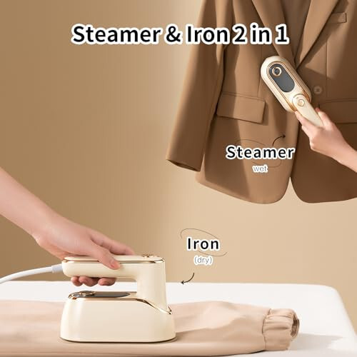 Mini Travel Steamer 1200W Portable Travel Steamer Iron for Clothes, Compact and Light Weight, Remove Wrinkle, 150ML Capacity, Small Steam Iron for Travel College Office Home Dorm(110-120V) - 4