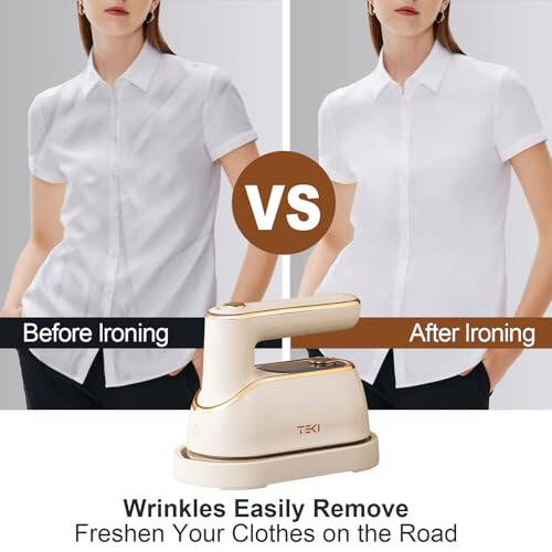 Mini Travel Steamer 1200W Portable Travel Steamer Iron for Clothes, Compact and Light Weight, Remove Wrinkle, 150ML Capacity, Small Steam Iron for Travel College Office Home Dorm(110-120V) - 5