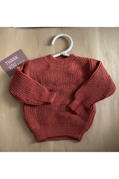 MİNİBONCLUB UNISEX SELANIK BABY CHILD KNITTED SWEATER - TERRA-COTTA - 1