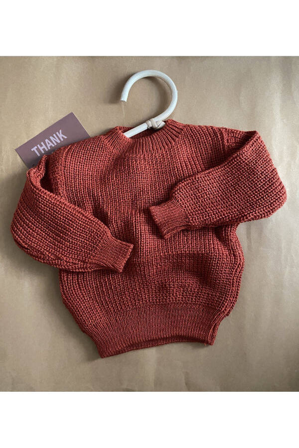 MİNİBONCLUB UNISEX SELANIK BABY CHILD KNITTED SWEATER - TERRA-COTTA - 2