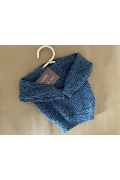 MİNİBONCLUB Unisex Thessaloniki Baby Child Knit Sweater-Fume - 1