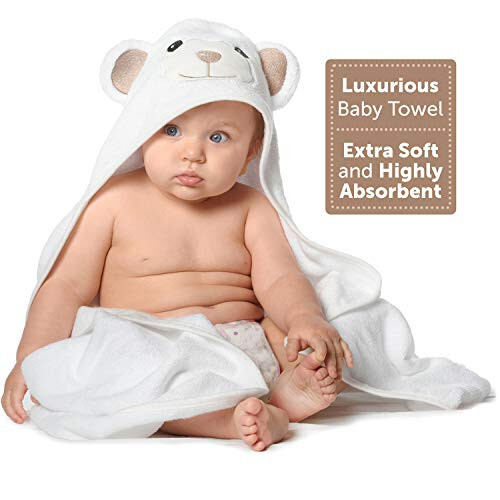 MINIBOO Premium Ultra-Soft Viscose Made from Bamboo Baby Hooded Towel with Unique Design – Hypoallergenic, Organic Baby Towels for Infants and Toddlers – Perfect as Baby Gifts - 4