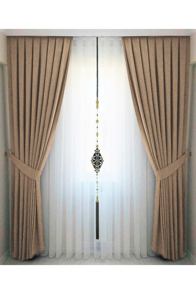 Mink Pleated Velvet Blackout Curtain High Quality Single Panel - 1