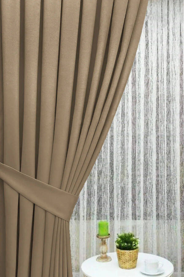 Mink Pleated Velvet Blackout Curtain High Quality Single Panel - 2