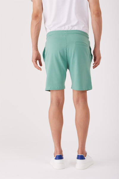 Mint Yeşili Erkek Regular Fit Düz Casual Örme Short - 88558 - 14