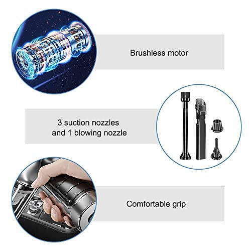 MiOYOOW Car Vacuum Cleaner Kit, Handheld Keyboard Cleaner for Car Office Home - 4