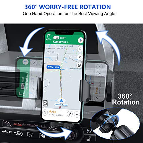 Miracase 2nd Generation Car Phone Holder, Air Vent Phone Holder for Cars 360° Rotation, Universal Mobile Phone Mount Automobile Cradles for Vent Van iPhone 14 Pro Max 13 12 11 Samsung - 24