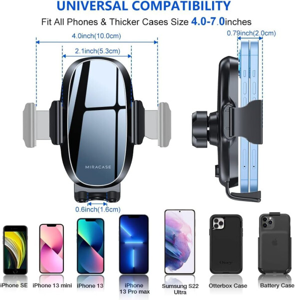 Miracase 2nd Generation Car Phone Holder, Air Vent Phone Holder for Cars 360° Rotation, Universal Mobile Phone Mount Automobile Cradles for Vent Van iPhone 14 Pro Max 13 12 11 Samsung - 17