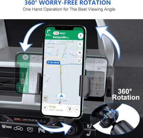 Miracase 2nd Generation Car Phone Holder, Air Vent Phone Holder for Cars 360° Rotation, Universal Mobile Phone Mount Automobile Cradles for Vent Van iPhone 14 Pro Max 13 12 11 Samsung - 19