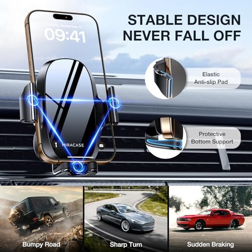 Miracase 2nd Generation Car Phone Holder, Air Vent Phone Holder for Cars 360° Rotation, Universal Mobile Phone Mount Automobile Cradles for Vent Van iPhone 14 Pro Max 13 12 11 Samsung - 9