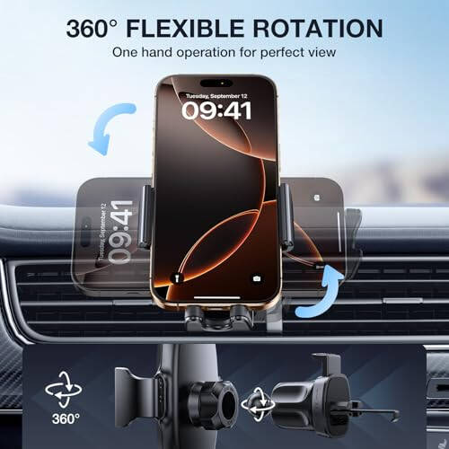 Miracase 2nd Generation Car Phone Holder, Air Vent Phone Holder for Cars 360° Rotation, Universal Mobile Phone Mount Automobile Cradles for Vent Van iPhone 14 Pro Max 13 12 11 Samsung - 13