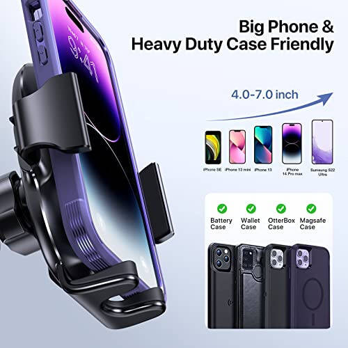 Miracase 3-in-1 Cell Phone Holders for Your Car, Universal Car Phone Holder Mount for Car Dashboard Air Vent Windshield Compatible with iPhone 15 14 13 12 11 Pro Max Xs XR X, Galaxy Black - 7