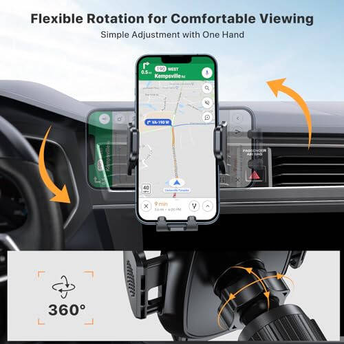 Miracase Phone Holders for Your Car with Newest Metal Hook Clip, Air Vent Cell Phone Car Mount, Universal Automobile Cradle Fit for iPhone Android and All Smartphones, Dark Black - 4