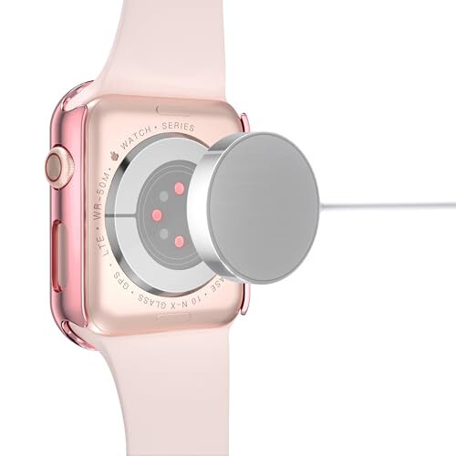 Misxi 2 Pack Hard PC Case with Tempered Glass Screen Protector Compatible with Apple Watch Series 6 SE Series 5 Series 4 44mm, 1 Rose Pink + 1 Transparent - 7