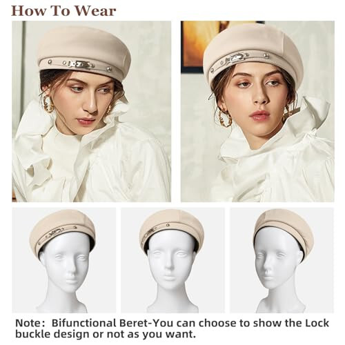 Mladahat Adjustable Beret Hats for Women, Cute Women Hat Fashion Beret for Ladies Hats - 4