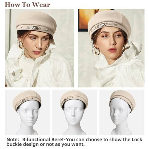 Mladahat Adjustable Beret Hats for Women, Cute Women Hat Fashion Beret for Ladies Hats - 4