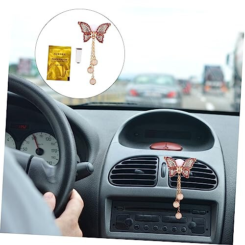 Mobestech 1pc Air Outlet Clip Car Outlet Charm Decor Car Air Freshener Car Air Vent Decoration Car Aromatherapy Clip Aroma Car Clip Car Perfume Automobile Aromatherapy Clip Alloy Diffuser - 3