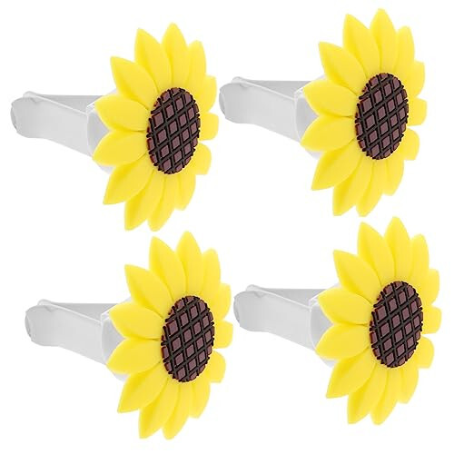 Mobestech 4pcs Sunflower Aromatherapy Clip Car Aromatherapy Ornament Car Aromatherapy Decoration Sunflower Car Vent Clip Car Diffuser Car Ornament Accessories Miss Rubber Air Conditioner - 1