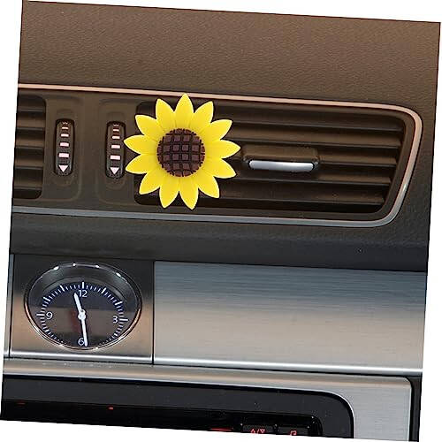 Mobestech 4pcs Sunflower Aromatherapy Clip Car Aromatherapy Ornament Car Aromatherapy Decoration Sunflower Car Vent Clip Car Diffuser Car Ornament Accessories Miss Rubber Air Conditioner - 4