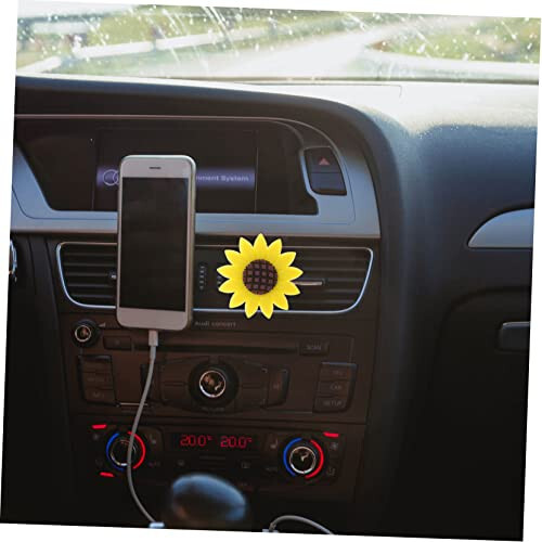 Mobestech 4pcs Sunflower Aromatherapy Clip Car Aromatherapy Ornament Car Aromatherapy Decoration Sunflower Car Vent Clip Car Diffuser Car Ornament Accessories Miss Rubber Air Conditioner - 7