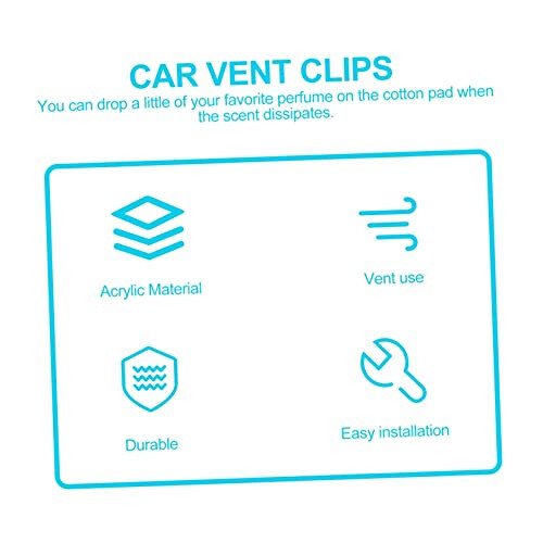 Mobestech Araba Havalandırma Çıkışı Klipsli Araç Esansiyel Yağ Difüzörü Esansiyel Yağ Difüzörü Araba Difüzörü Havalandırma Klipsli Araba Difüzörleri Esansiyel Yağlar İçin Araba Havalandırma Çıkışı Parfüm Klipsli Akrilik Taze Araba Yağı - 6