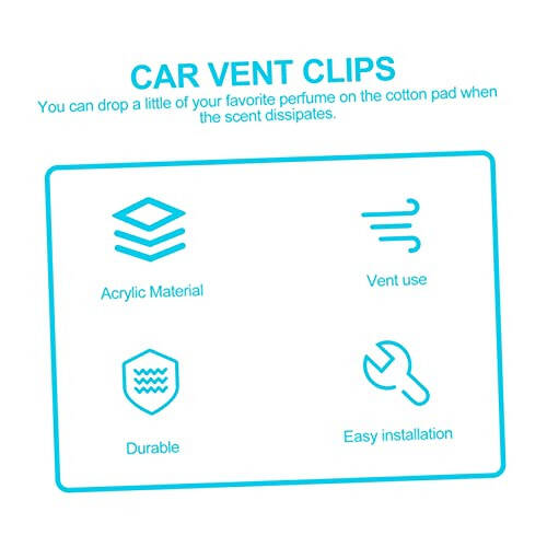 Mobestech Araba Havalandırma Çıkışı Klipsli Araç Esansiyel Yağ Difüzörü Esansiyel Yağ Difüzörü Araba Difüzörü Havalandırma Klipsli Araba Difüzörleri Esansiyel Yağlar İçin Araba Havalandırma Çıkışı Parfüm Klipsli Akrilik Taze Araba Yağı - 6