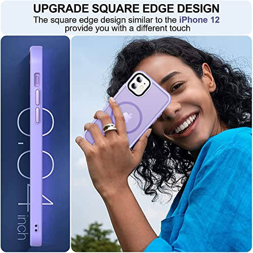 MOCCA Strong Magnetic iPhone 11 Case, [MagSafe Compatible][Glass Screen Protector+Camera Lens Protector] Slim Thin Shockproof Cover Case for iPhone 11 6.1 inch, Light Purple - 6