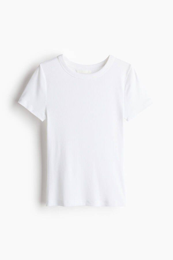 Modal blend, ribbed t-shirt. - 4