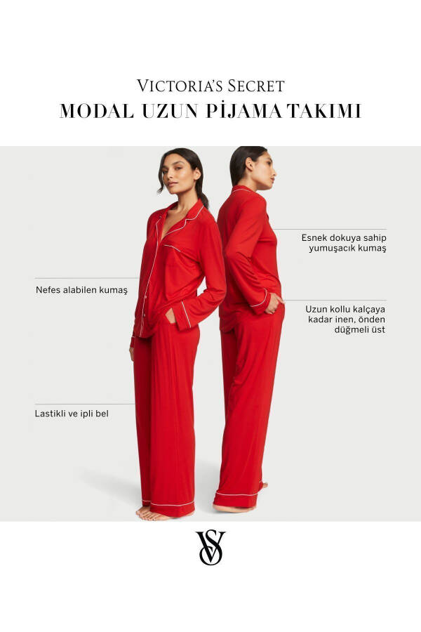 Modal Long Pajama Set - 8