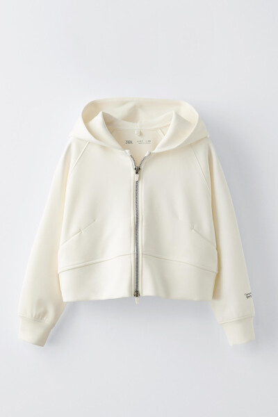 Modal quality, hooded sweatshirt - Ecru - 1