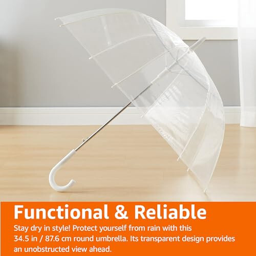 Modazone Basics Clear Bubble Umbrella, Round, 34.5 inch - 7