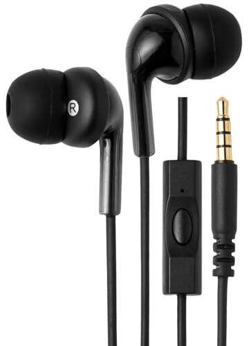 Modazone Basics In Ear Wired Headphones, Earbuds with Microphone No Wireless Technology, 51.18 x 0.79 x 0.51 inches, Black - 5