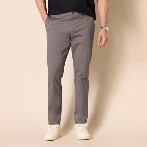 Modazone Essentials Erkek Dar Kalıp Yıkanmış Konforlu Streç Chino Pantolon (Önceki Goodthreads) - 6