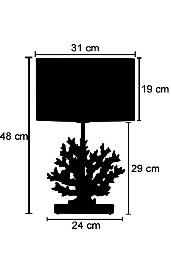 Modern Dizayn Mercan Abajur Gümüş Gri - 5