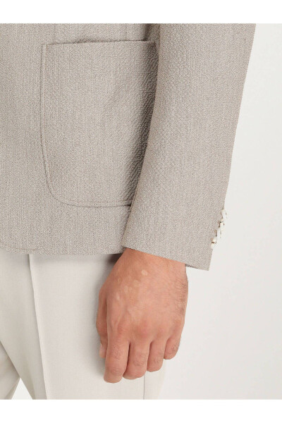 Modern Fit Blazer with Herringbone Pattern - 5